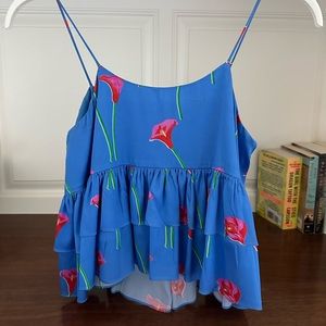 Caroline Constas Blue Tulip Tank
